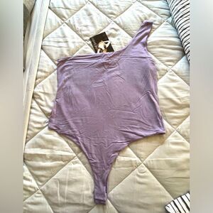 NWT naked wardrobe one shoulder lavender bodysuit size 3X